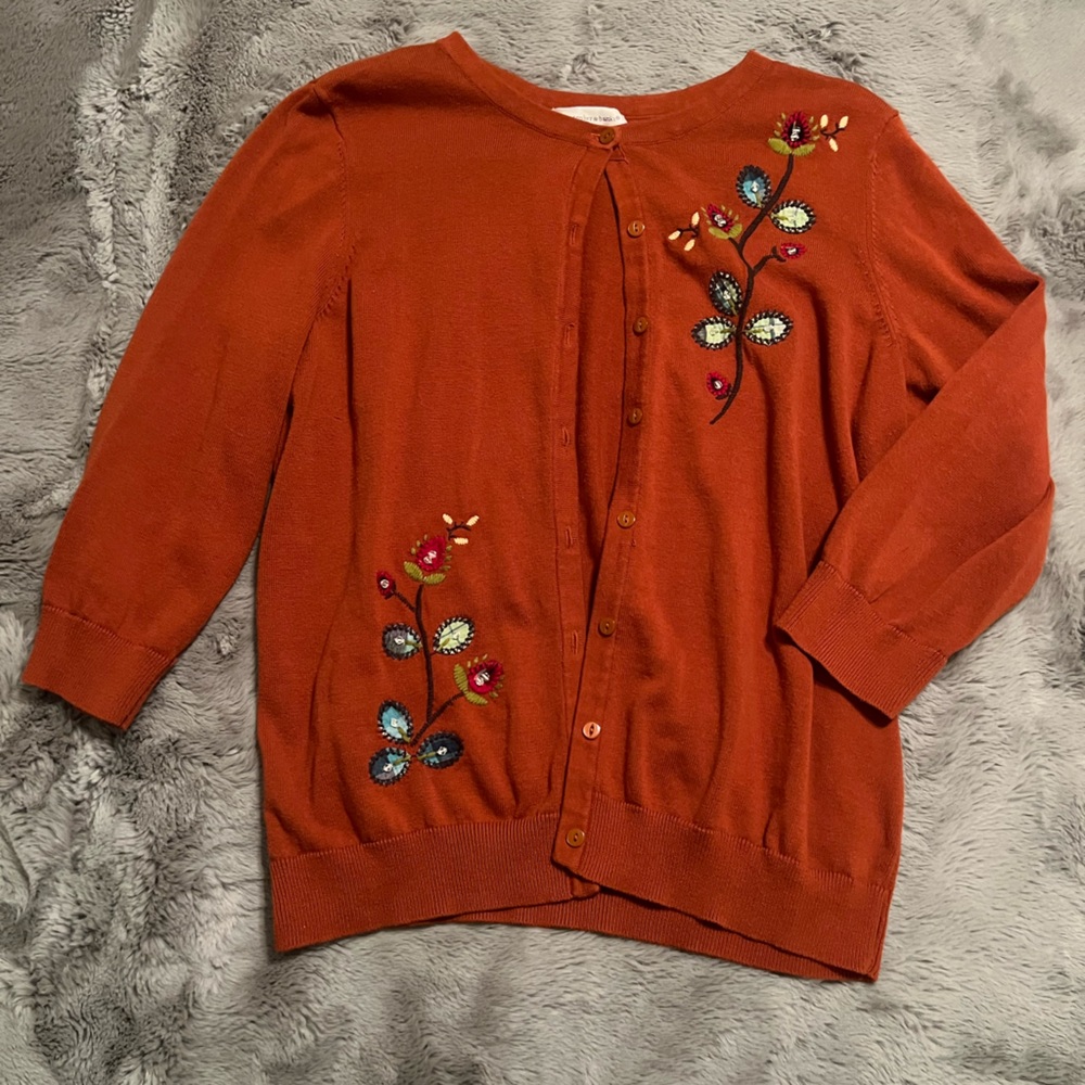 Christopher & Banks Burnt Orange Cardigan